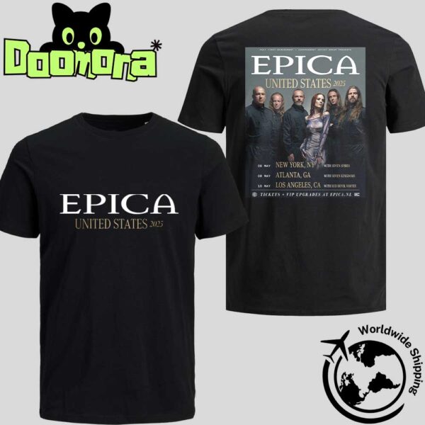 Epica United States 2025 Tour Dates Fan Gifts Two Sides Classic T-Shirt