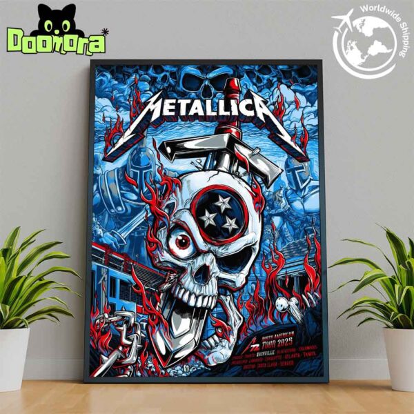 Metallica M72 Nashville At Nissan Stadium In Nashville Tennessee On May 1 And 3 2025 Skull And Sword Artwork Fan Gifts Home Decor Poster Canvas