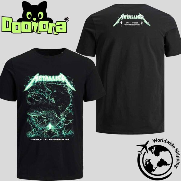 Metallica M72 Syracuse Merch At JMA Wireless Dome On April 19 2025 Thunder Sea Dragon Artwork Fan Gifts Two Sides Classic T-Shirt
