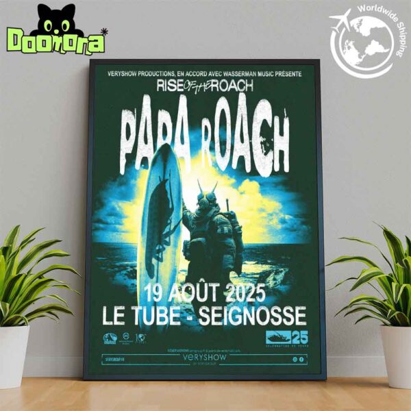 Papa Roach Concert At Le Tube In Seignosse On August 19 2025 Artwork Fan Gifts Home Decor Poster Canvas