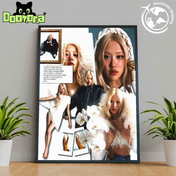 ROSÉ On W Magazine China 2025 Collage Fan Gifts Home Decor Poster Canvas