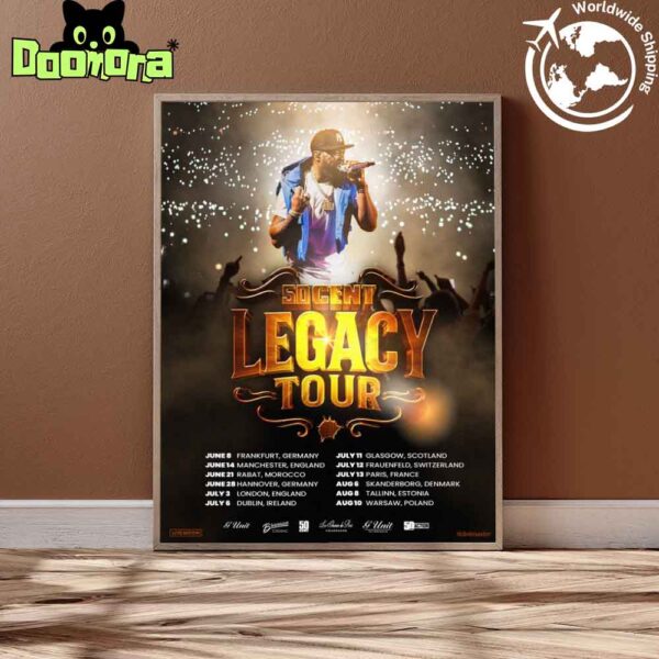 50 Cent European Legacy Tour Dates 2025 Fan Gifts Home Decor Poster Canvas