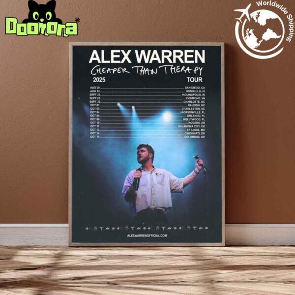 Alex Warren Cheaper Than Therapy Tour 2025 Fan Gifts Home Decor Poster Canvas