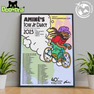 Aminé Tour De Dance Tour Dates 2025 Fan Gifts Home Decor Poster Canvas