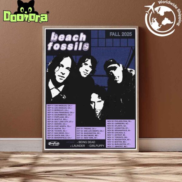 Beach Fossils 2025 North American Fall Tour Dates Fan Gifts Home Decor Poster Canvas