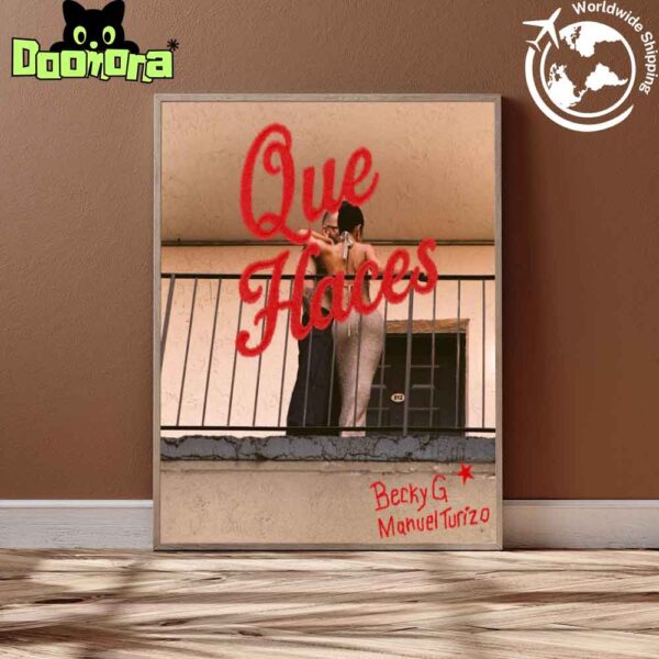 Becky G X Manuel Turizo New Song QUE HACES Art Cover Fan Gifts Home Decor Poster Canvas