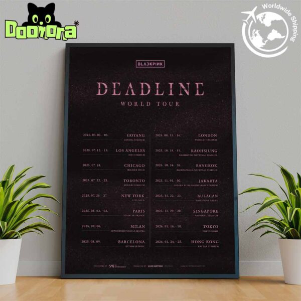 Blackpink Deadline World Tour Dates 2025 2026 Fan Gifts Home Decor Poster Canvas