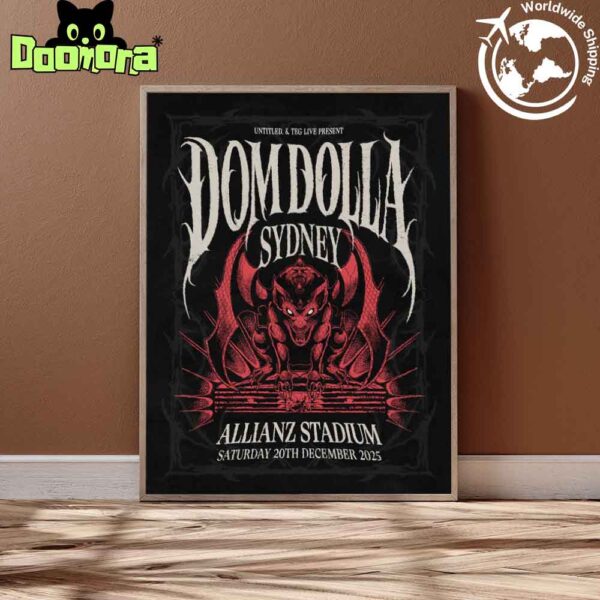 Dom Dolla Show In Sydney At Allianz Stadium On December 20th 2025 Fan Gifts Home Decor Poster Canvas