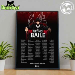 El Alfa El Último Baile World Tour Dates 2025 Fan Gifts Home Decor Poster Canvas