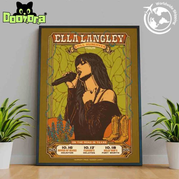 Ella Langley Still Hungover Tour In Texas Dates 2025 Fan Gifts Home Decor Poster Canvas