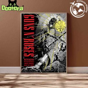 Guns N Roses 2025 World Tour At Mohammed Abdu Arena In Riyadh On 23 May 2025 Artwork Fan Gifts Home Decor Poster Canvas
