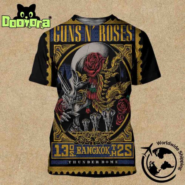 Guns N Roses 2025 World Tour At Thunder Dome Bangkok On May 13 2025 Artwork Fan Gifts All Over Print Shirt