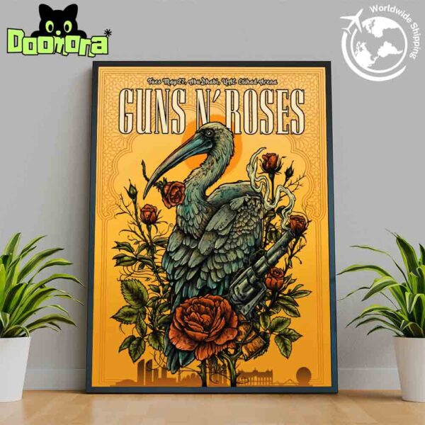 Guns N Roses 2025 World Tour In Abu Dhabi At Etihad Arena On May 27 2025 Artwork Fan Gifts Home Decor Poster Canvas