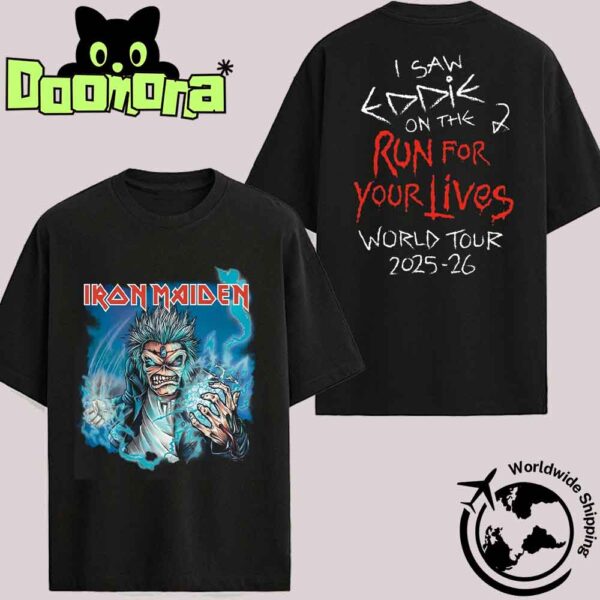 Iron Maiden Run For Your Lives World Tour 2025 2026 Eddie With Blue Fire Fan Gifts Classic T-Shirt
