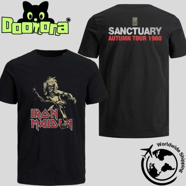 Iron Maiden Sanctuary Eddie 1980 With 50th Anniversary Logo Stamp Artwork Fan Gifts Classic T-Shirt