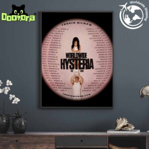 Jessie Murph Worldwide Hysteria Tour Dates 2025 Fan Gifts Home Decor Poster Canvas