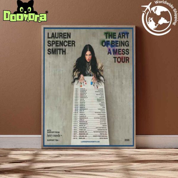 Lauren Spencer Smith The Art Of Being A Mess Tour 2025 Europe UK And Australia Fan Gifts Home Decor Poster Canvas