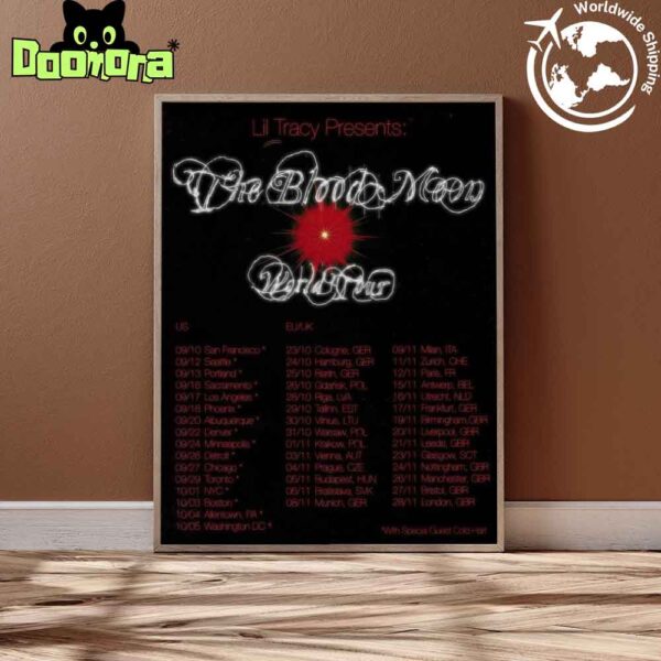 Lil Tracy Blood Moon Tour Dates 2025 Fan Gifts Home Decor Poster Canvas