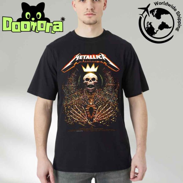Metallica M72 Charlotte 2025 Poster For Charlotte North Carolina At Bank Of America Stadium On May 31 2025 King Of Skeleton Artwork Classic T-Shirt