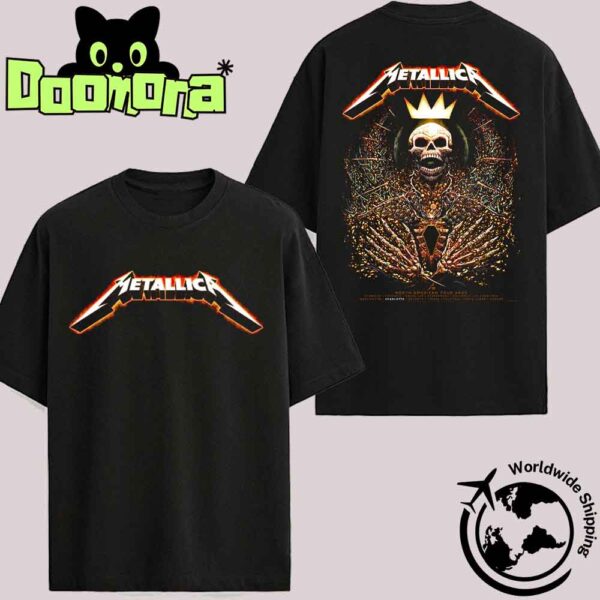Metallica M72 Charlotte 2025 Poster For Charlotte North Carolina At Bank Of America Stadium On May 31 2025 King Of Skeleton Artwork Two Sides Classic T-Shirt