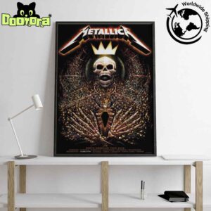 Metallica M72 Charlotte 2025 Poster For Charlotte North Carolina At Bank of America Stadium On May 31 2025 King Of Skeleton Artwork Home Decor Poster Canvas