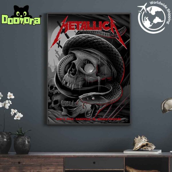Metallica M72 Nashville 2025 Night 2 At Nissan Stadium Nashville Tennessee On May 3 2025 North American Tour Fan Gifts Home Decor Poster Canvas