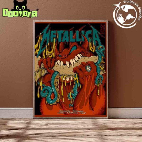 Metallica M72 Philly 2025 Night 2 In Philadelphia Pennsylvania At Lincoln Financial Field On May 25 2025 Artwork Fan Gifts Home Decor Poster Canvas