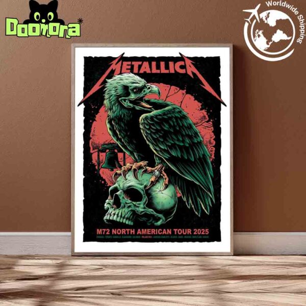 Metallica M72 Philly 2025 Poster In Philadelphia Pennsylvania At United States Lincoln Financial Field On May 23 And 25 2025 Eagle On Skull Artwork Home Decor Poster Canvas