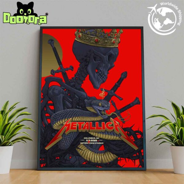 Metallica M72 Sonic Temple 2025 Night 2 Poster In Columbus Ohio At Historic Crew Stadium May 11 2025 Artwork Fan Gifts Home Decor Poster Canvas