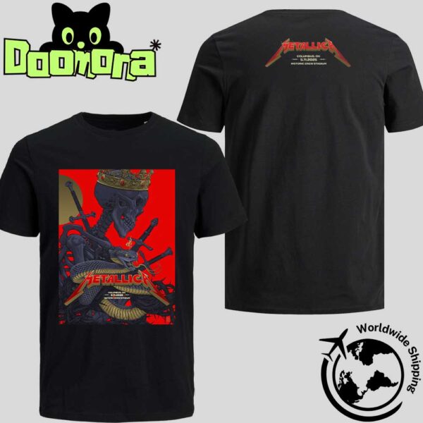 Metallica M72 Sonic Temple 2025 Night 2 Poster In Columbus Ohio At Historic Crew Stadium May 11 2025 Artwork Fan Gifts Two Sides Classic T-Shirt