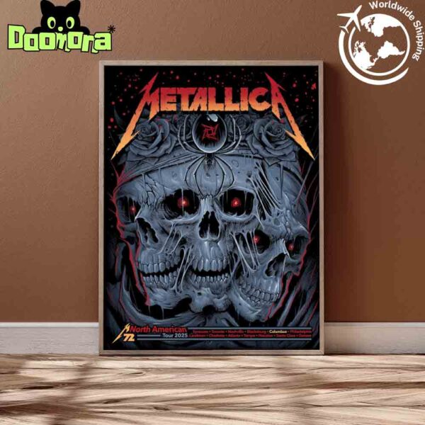 Metallica M72 Sonic Temple 2025 Poster In Columbus Ohio At Historic Crew Stadium May 9 And 11 2025 Artwork Fan Gifts Poster Canvas