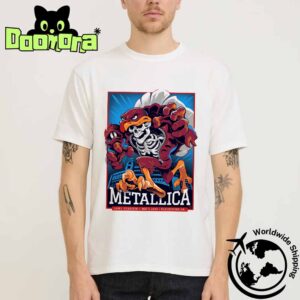 Metallica M72 Virginia Tech Poster In Blacksburg VA At Lane Stadium On May 7 2025 Skeleton Mascot HokieBird Artwork Fan Gifts Classic T-Shirt