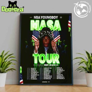 NBA YoungBoy 2025 MASA Tour Dates Fan Gifts Home Decor Poster Canvas