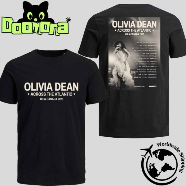 Olivia Dean Across The Atlantic Tour In US And Canada 2025 Fan Gifts Two Sides Classic T-Shirt