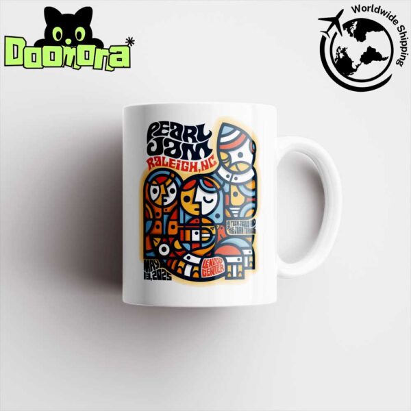 Pearl Jam Raleigh North Carolina 2025 Night 2 Poster At Lenovo Center On May 13 2025 Fan Gifts Ceramic Mug
