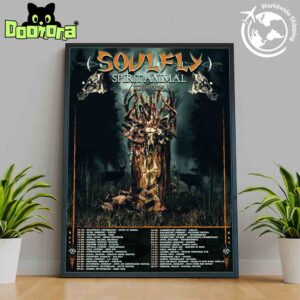 Soulfly Spirit Animal Tour Dates 2025 Fan Gifts Home Decor Poster Canvas