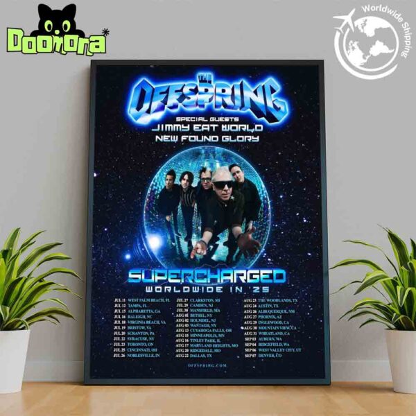 The Offspring Supercharged Worldwide Tour Dates In 2025 In North America Fan Gifts Home Decor Poster Canvas