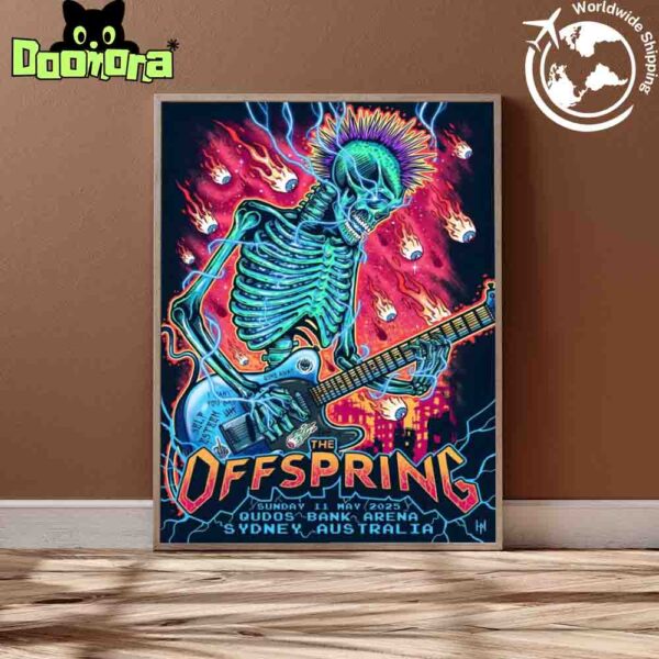 The Offspring Sydney Australia 2025 Poster At Qudos Bank Arena On May 11 2025 The Supercharged World Tour Fan Gifts Home Decor Poster Canvas
