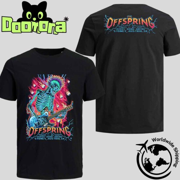 The Offspring Sydney Australia 2025 Poster At Qudos Bank Arena On May 11 2025 The Supercharged World Tour Fan Gifts Two Sides Classic T-Shirt
