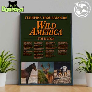Turnpike Troubadours Wild America Tour 2025 Fan Gifts Home Decor Poster Canvas