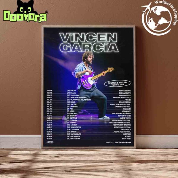 Vincen Garcia Summer And Autumn Tour Dates 2025 Fan Gifts Home Decor Poster Canvas