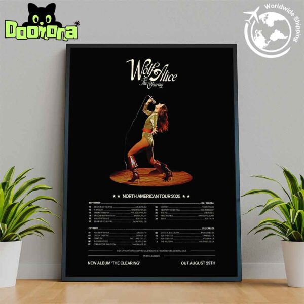 Wolf Alice The Clearing 2025 Tour Dates In North American Fan Gifts Home Decor Poster Canvas