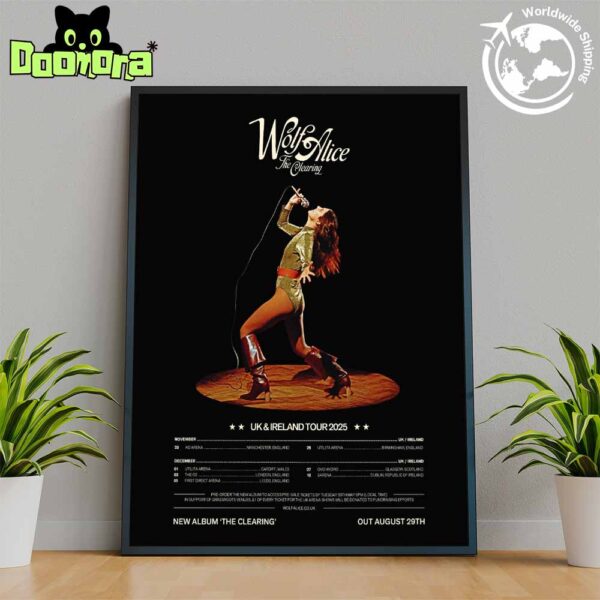 Wolf Alice The Clearing 2025 Tour Dates In UK And Ireland Fan Gifts Home Decor Poster Canvas