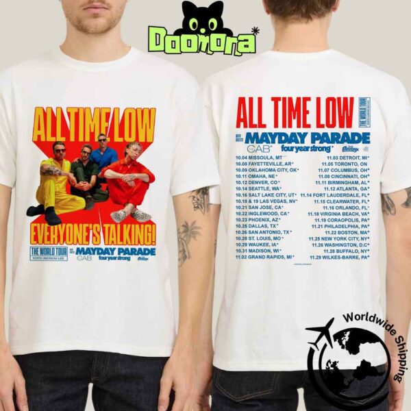 All Time Low EVERYONE’S TALKING Tour North American Dates 2025 Fan Gifts Two Sides Classic T-Shirt