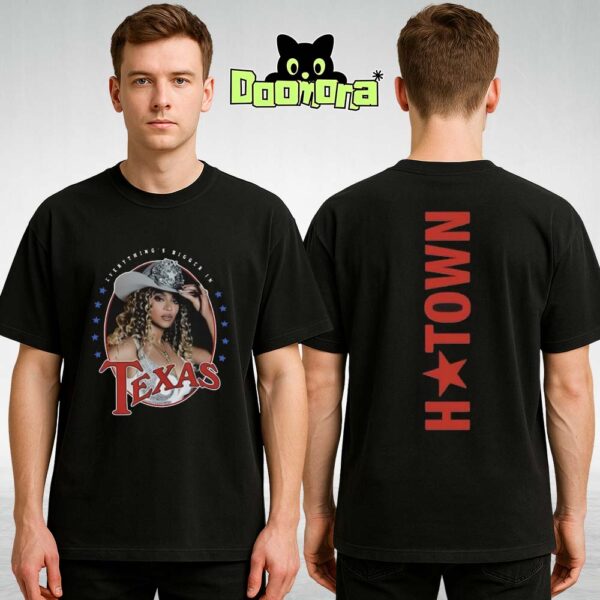 Beyoncé H-Town Texas Tour Shirt Featuring Cowboy Hat Pin-Up Artwork – Houston 2025 Two Sides Unisex T-Shirt