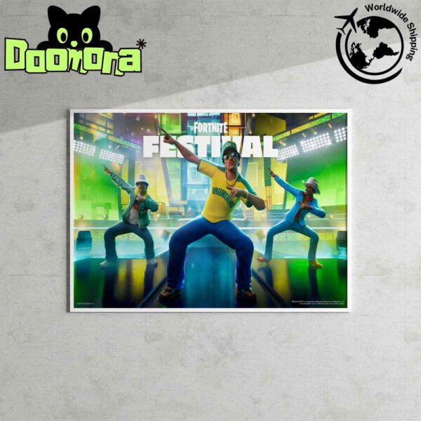 Bruno Mars In Fortnite Festival Season 9 Artwork Fan Gifts Home Decor Poster Canvas