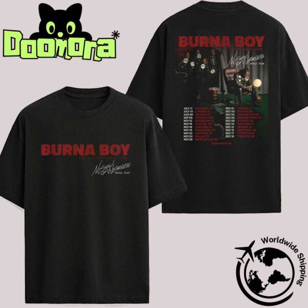 Burna Boy No Sign Of Weakness World Tour 2025 Fan Gifts Two Sides Classic T-Shirt