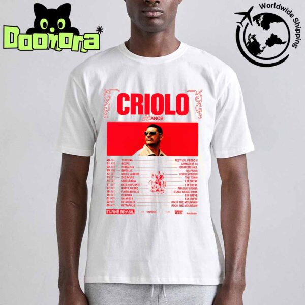 Criolo 50 Tour Dates Fan Gifts Classic T-Shift