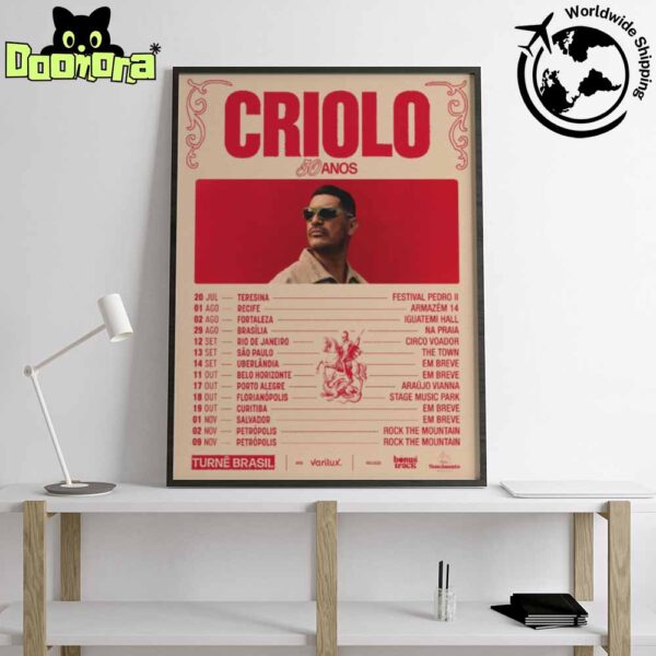 Criolo 50 Tour Dates Fan Gifts Home Decor Poster Canvas