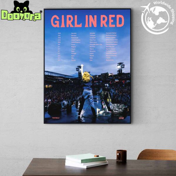 Girl In Red Summer Tour Dates 2025 Fan Gifts Home Decor Poster Canvas